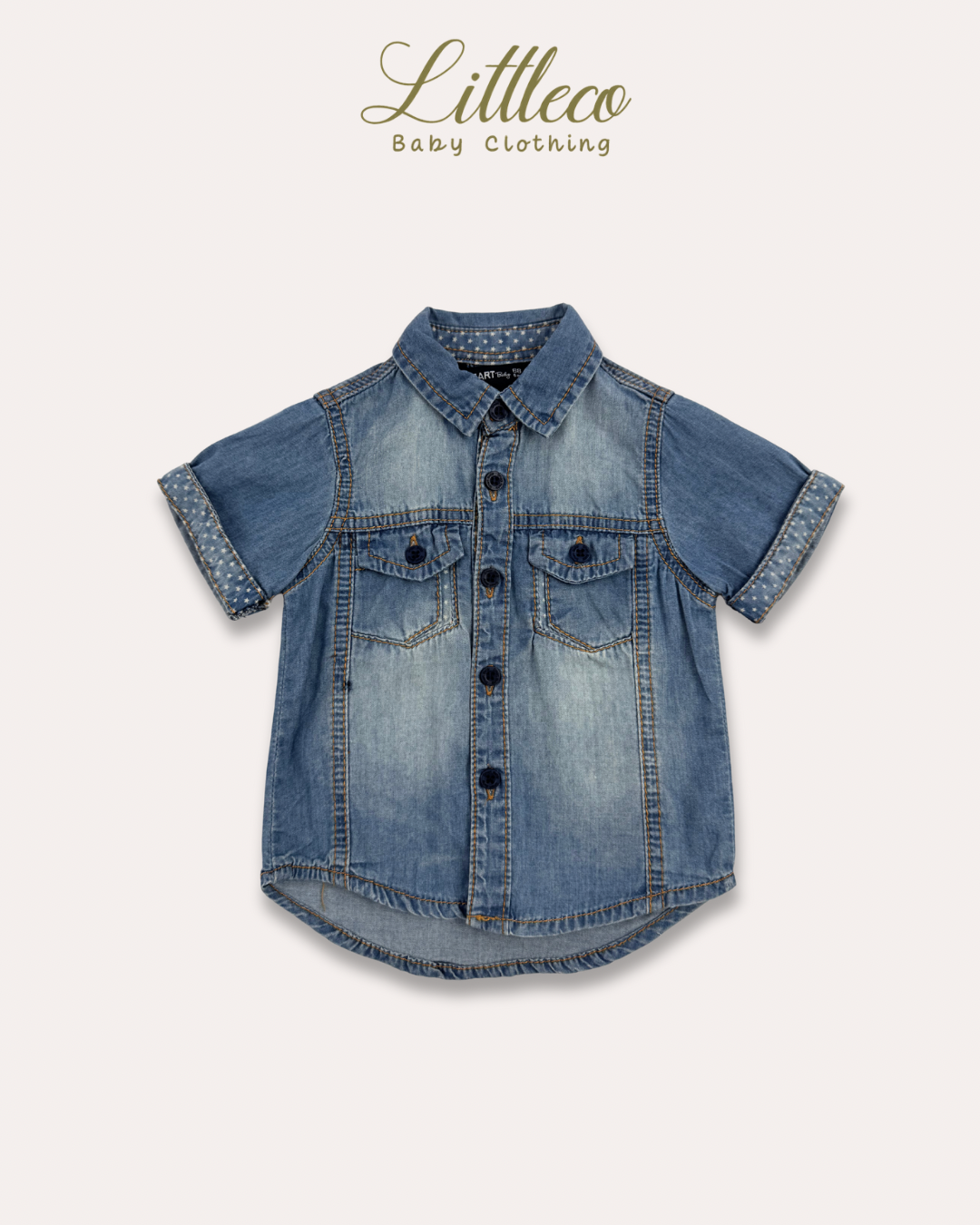 LittleCo Boys’ Denim Short Sleeve Shirt