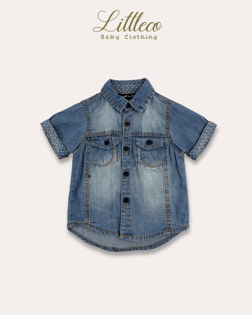 LittleCo Boys’ Denim Short Sleeve Shirt