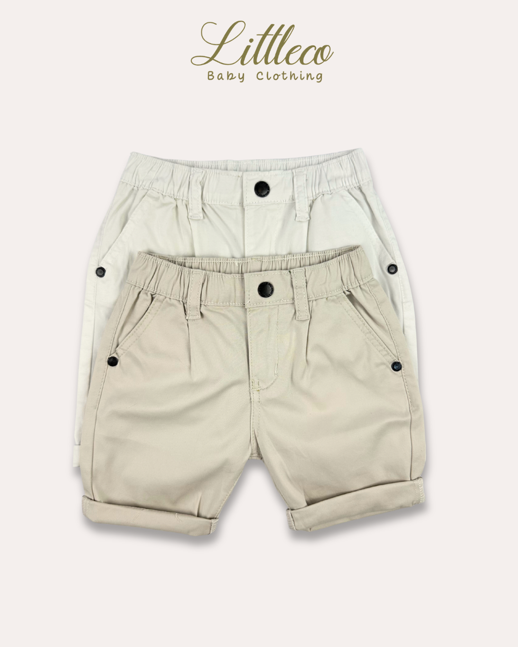 LittleCo Boys’ Rolled Hem Chino Shorts