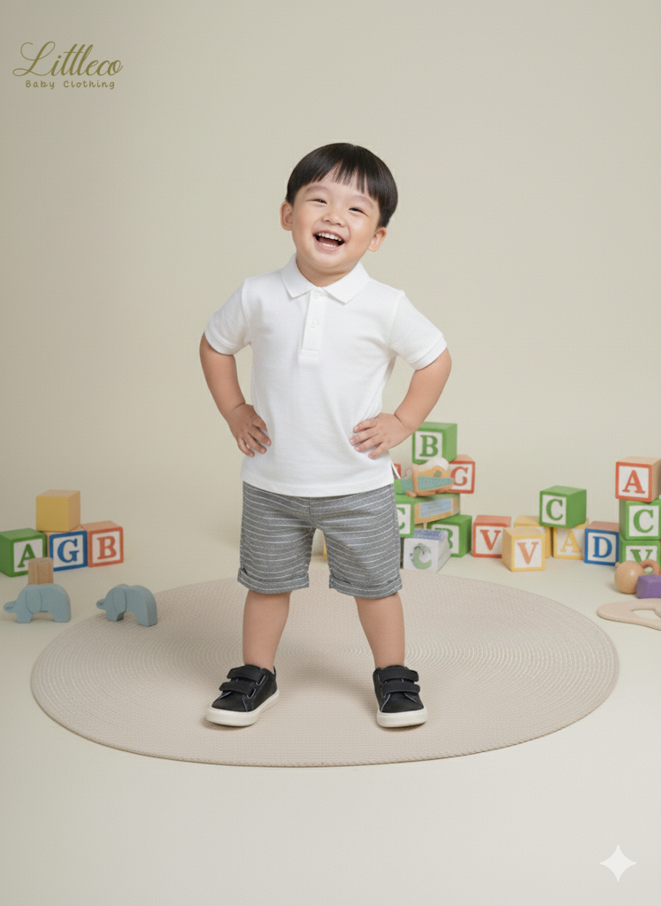 LittleCo Striped Linen Cotton Shorts