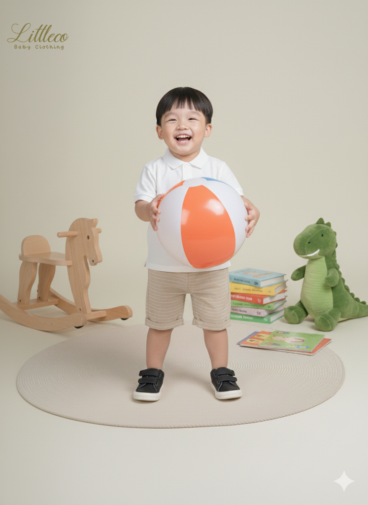 LittleCo Striped Linen Cotton Shorts