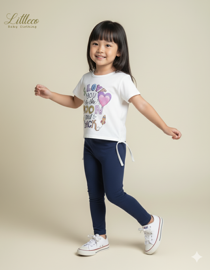 LittleCo Girls’ Tie-Hem Graphic Tee Collection
