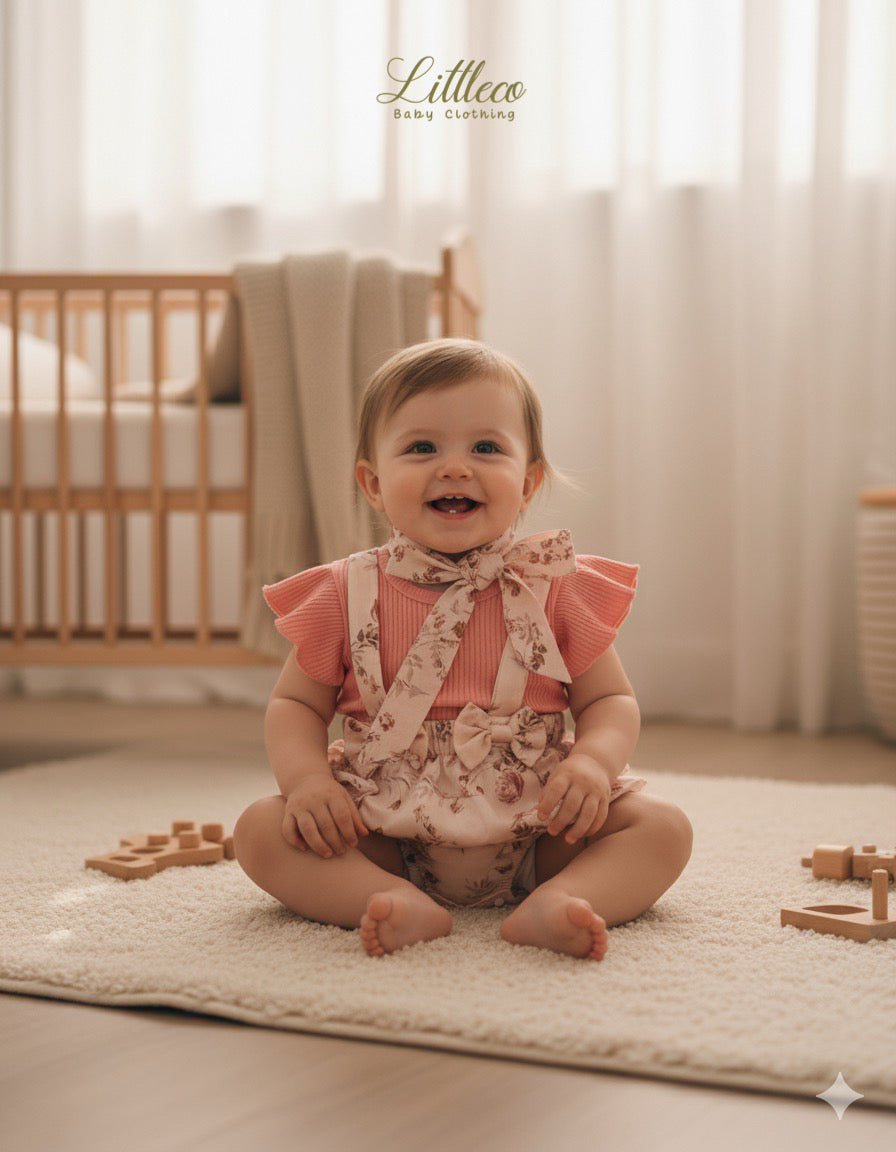 LittleCo Baby Girl Vintage Blossom Romper