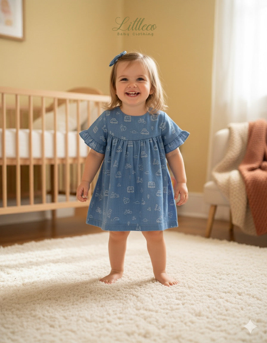 LittleCo Baby Girls’ City Ride Dress