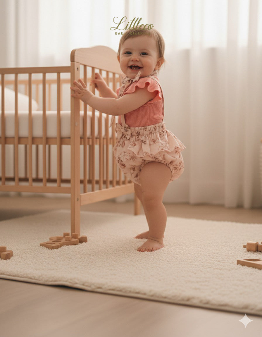 LittleCo Baby Girl Vintage Blossom Romper