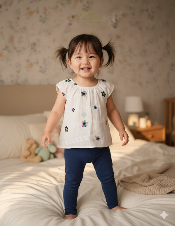 LittleCo Breezy Floral Embroidery Blouse