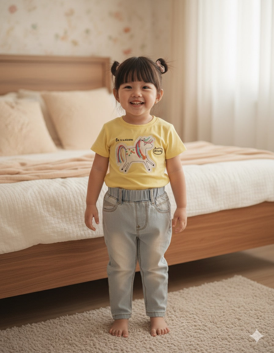 LittleCo Kids’ Light Wash Stretch Denim Jeans