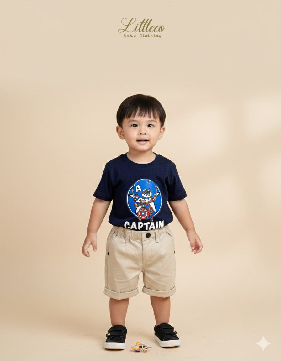 LittleCo Boys’ Rolled Hem Chino Shorts